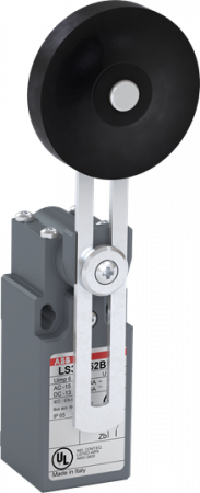 ABB LS33P52B11 Standard-Positionsschalter Kunststoff-Gehäuse grau IP65 Verstellb. Gummi-Rollenschw.hebel D=45