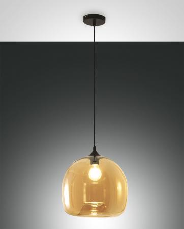 Maia Pendelleuchte Amber dimmbar geblasenes Glas Lamepnschirm Fabas Luce