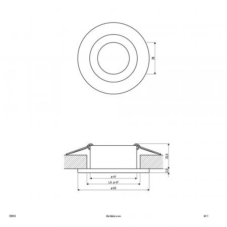 EVN 350014 Deckeneinbauleuchte Aluminium rund GZ4 12 V AC/DC dimmbar für Halogen und LED Einbaudurchmesser 47 mm