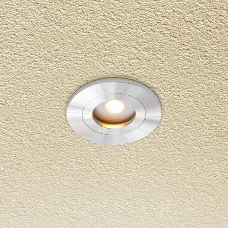 EVN 350014 Deckeneinbauleuchte Aluminium rund GZ4 12 V AC/DC dimmbar für Halogen und LED Einbaudurchmesser 47 mm