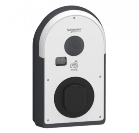 Schneider Electric EVlink Pro AC Wallbox 22 kW, 3-phasig, Typ 2 Steckdose, 6 mA, eichrechtskonform, MID, IP55, IK10, NFC/RFID – EVB3I22N40M