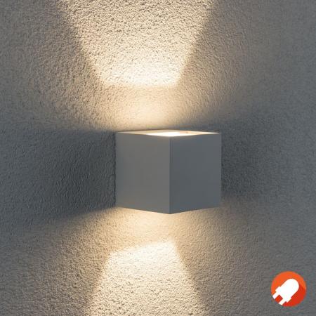 Außen Wandleuchte Cybo LED eckig 8x8cm Weiß up&down Licht Paulmann 18001