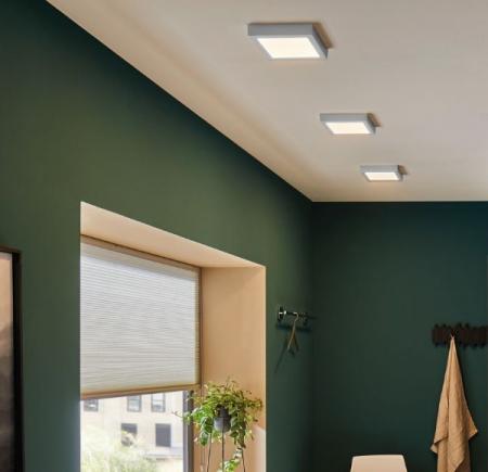 Kleines modernes LED Deckenplanel Lunar 17x17cm von Paulmann 70648 in Chrom Alu
