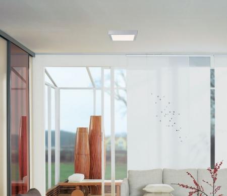 LED-Deckenpanel Lunar 30x30cm Chrom Alu für stilvolle Wohnraumbeleuchtung Paulmann 70650