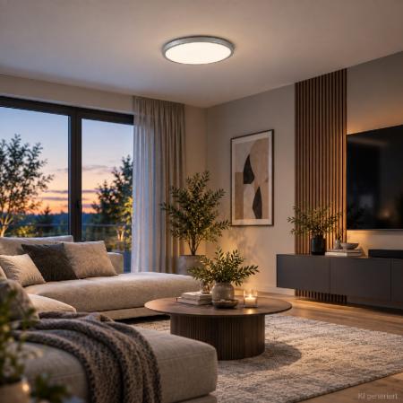 Paulmann 70992 Atria Shine LED-Panel 22W 2300 lm 3000K warmweiß 3-Step-dimmbar Ø 420 mm chrom matt