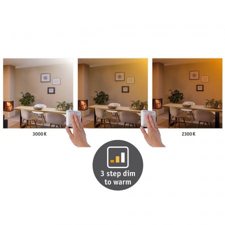 Aktion: Nur noch angezeigter Bestand verfügbar - Universal LED Decken Leuchte Carpo mit WarmDim-Funktion eckig 225x225mm in Weiß Paulmann 79796