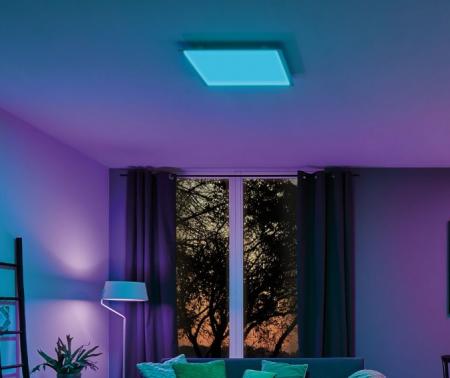 Ultraflaches ZigBee LED-Panel für die Decke Amaris Farbwechsel RGBW 60x60cm Weiß matt 230V Paulmann 79809