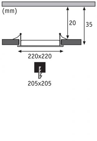 Aktion: Nur noch angezeigter Bestand verfügbar - Paulmann 92078 Quality Einbauleuchte Set Panel eckig LED 1x18W 4000K 230V 220x220mm Chrom Kunststoff