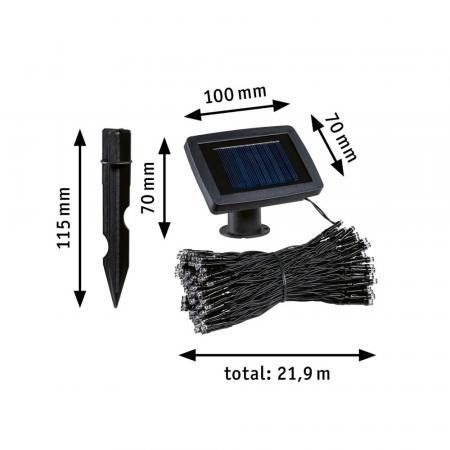 21,9 mPaulmann  94875 Solar Lichterkette Aurinka IP44 3000K mit Dämmerungssensor