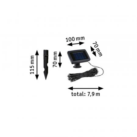 7,9 m Paulmann 94877 Solar Lichterkette Aurinka IP44 3000K mit Dämmerungssensor