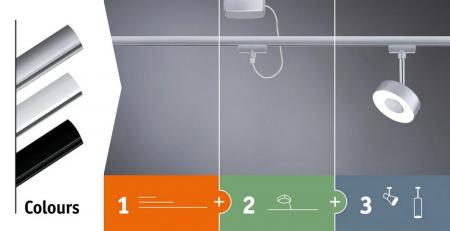 Paulmann 96936 URail Spot Sphere 7,4W Chrom matt/Chrom 230V Kunststoff dimmbar 2700K