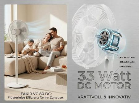 Fakir 6970009 Standventilator VC 80 DC weiß