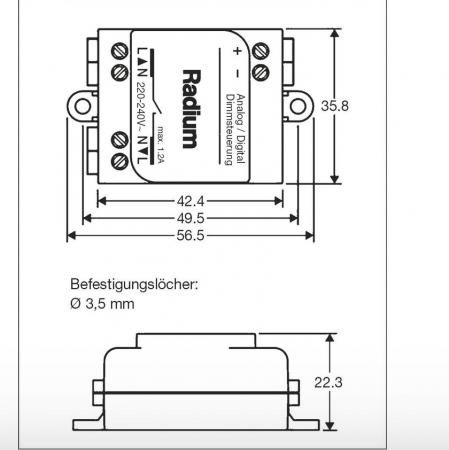 Radium Bluetooth Control Unit CBU-ASD-LR DALI 1-Kanal 100W, Art.-Nr. LMBA4952