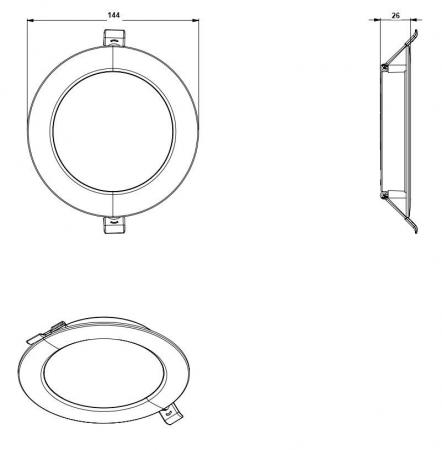 Radium LED Downlight Essence 9W 960 lm 4000K neutralweiß 110° IP54 Ø 144 mm für 120-130mm Deckenausschnitt