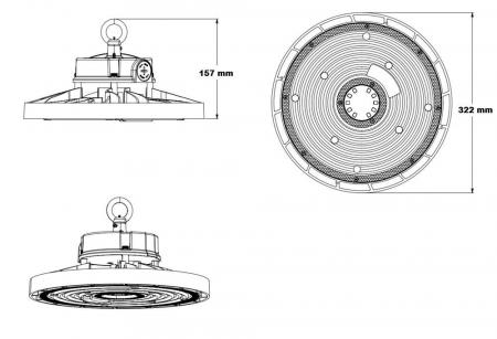 Radium LED Hallenleuchte Star DALI 100W 16000 lm 4000/5000/6500K 60°/90°/110° IP65