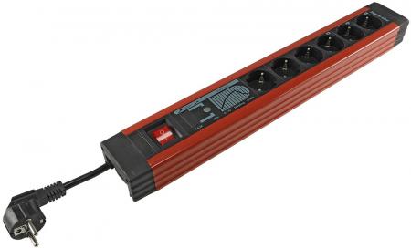 REV Ritter Steckdosenleiste "Supra-Line PC" 6-fach Netzfilter, ÜS-Schutz, 3m Leitung