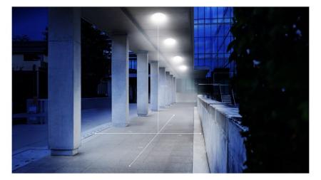 STEINEL Vario Quattro Pro S LED Outdoor Deckenleuchte 3.000K in Silber mit Sensor