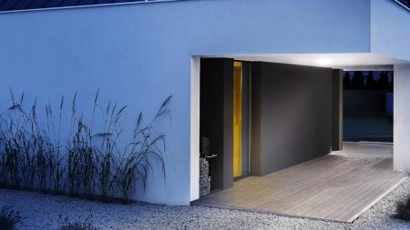 STEINEL Vario Quattro Pro S LED Outdoor Deckenleuchte 3.000K in Silber mit Sensor