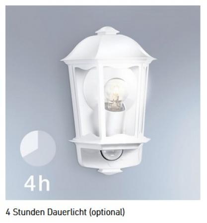 STEINEL L 190 Sensor-Außenwandlampe in Weiß - nostaglische Laternenform