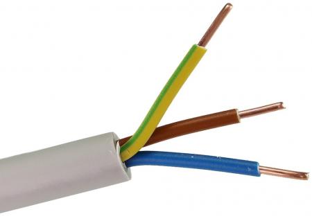 Emskabel  Stromleitung "NYM-J", 50m, isoliert 3G1,5, grau, Außen-Ø 8,2mm, Ring