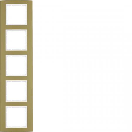 Berker 10153046 Rahmen 5fach B.3 Alu gold/polarweiß
