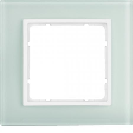 Berker 10116909 Glasrahmen 1-fach, Serie B.7, Glas polarweiß/polarweiß matt