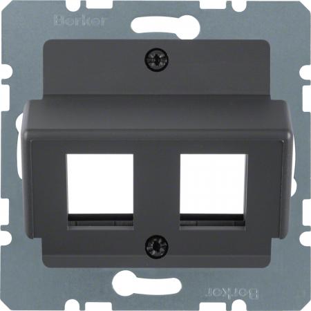 Berker 14641606 Zentralplatte f Krone Mod Jacks ZPS anth