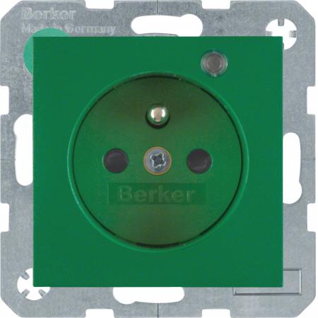 Berker 6765091913 Steckdose m SK-Stift LED S.1/B.3/B.7 grü