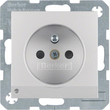 Berker 6765101404 Steckdose m SK-Stift LED S.1/B.3/B.7 alu