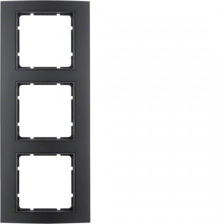 Berker 10133005 Rahmen 3fach B.3 Scwarz/anthrazit