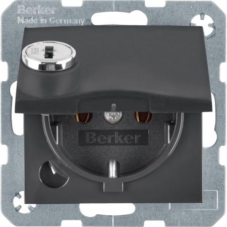 Berker 47631606 Steckd. SCHUKO STKL KD SLß S.1/B.x anth