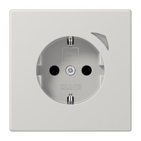 JUNG HOME Smart SCHUKO Steckdose Energy 16 A 250 V, Leistungs- und Energiemessung, Bluetooth Mesh, Serie LS, lichtgrau, BT LS 1521 SE LG