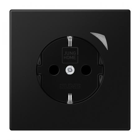 JUNG HOME Smart SCHUKO Steckdose Energy 16 A 250 V, Leistungs- und Energiemessung, Bluetooth Mesh, Serie LS, graphitschwarz matt, BT LS 1521 SE SWM