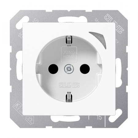 JUNG HOME Smart SCHUKO Steckdose 16 A 250 V, Safety Plus, Bluetooth Mesh, alpinweiß, BT A 1521 S WW