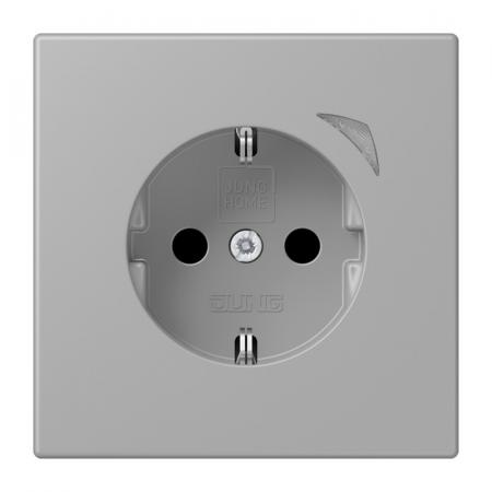 JUNG HOME Smart SCHUKO Steckdose 16 A 250 V, Bluetooth Mesh, Funktionsanzeige, Safety Plus, Serie LS, gris moyen 31, BT LC 1521 S 204