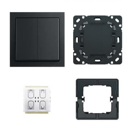 Busch-Jaeger 6716 UJ-885 Smart Switch Komplettset 4-fach Funk Zigbee schwarz matt future® linear 2CKA006710A0016