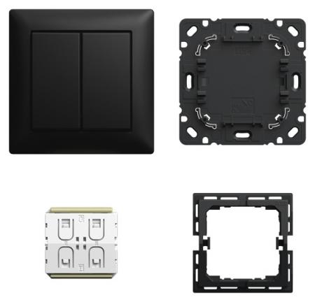 Busch-Jaeger 6716/03 UJ-915 Smart Switch 3-fach Set 4-fach Funk Zigbee schwarz matt Busch-balance® SI 2CKA006710A0055