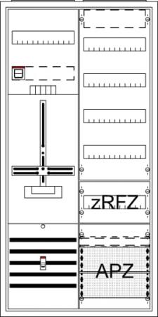 ABB STRIEBEL & JOHN DA27BBE Komplettschrank, Dreipunkt, A27 1Z1V4A2z Q16, Schutzklasse II, Schutzart IP31