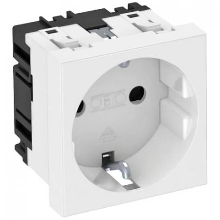 OBO Bettermann 6120008 STD-D0 RW1 Steckdose 0° 1fach Schutzkontakt reinweiß RAL 9010 16A 250V