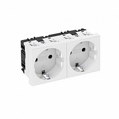 OBO STD-D0 RW2 Schutzkontakt-Steckdose 2fach 0° reinweiß 16A 250V