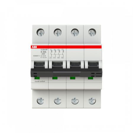 ABB S204MT-K20 Sicherungsautomat K-Char., 10kA, 20A, 4P