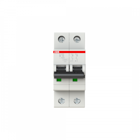 ABB S202-B16 Leitungsschutzschalter 2-polig B 16 A 6 kA 400 V DIN-Schiene