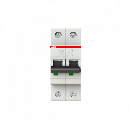 ABB S202-K10 Sicherungsautomat K-Char., 6 kA, 10 A, 2P