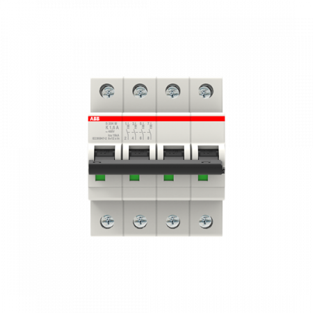 ABB S204M-K1.6 Sicherungsautomat K-Char., 10 kA, 1.6 A, 4P
