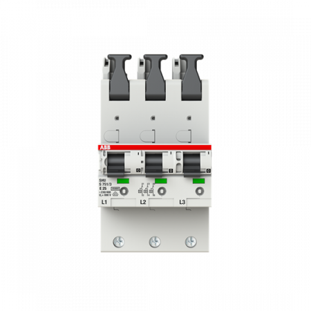 ABB S751/3-E25 Hauptleitungsschutzschalter SH-Schalter in E-Char., 25kA, 25A, 3x1P
