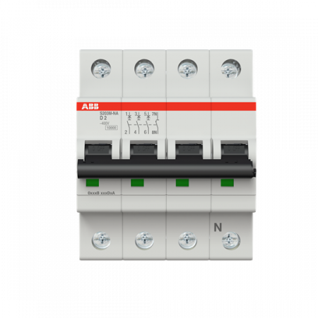 ABB S203M-D2NA Sicherungsautomat D-Char., 10 kA, 2 A, 3P+NA