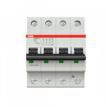 ABB S203M-D13NA Sicherungsautomat D-Char., 10 kA, 13 A, 3P+NA