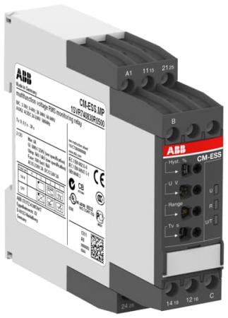 ABB CM-ESS.MP Spannungsüberwachungsrelais 2We, 3-600VRMS, 24-240VAC/DC, Fenster+Verriegelung Push-In