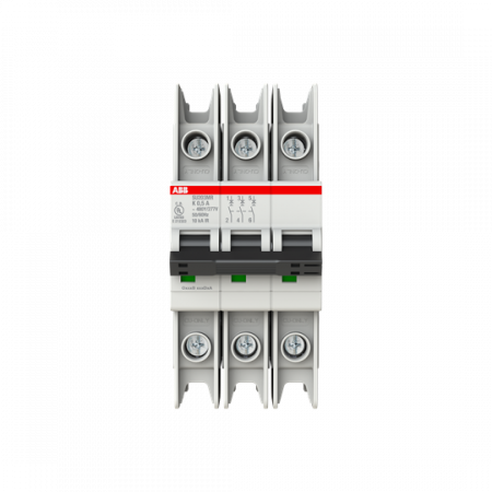 ABB SU203MR-K0.5 Sicherungsautomat K-Char., 10kA, 0.5A, 3P, RTT UL 489, Ringkabelanschluss