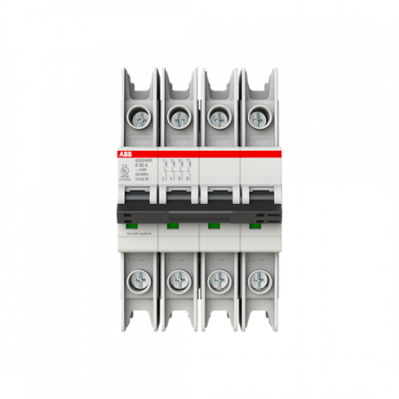 ABB SU204MR-K60 Sicherungsautomat K-Char., 10kA, 60A, 4P, RTT UL 489, Ringkabelanschluss